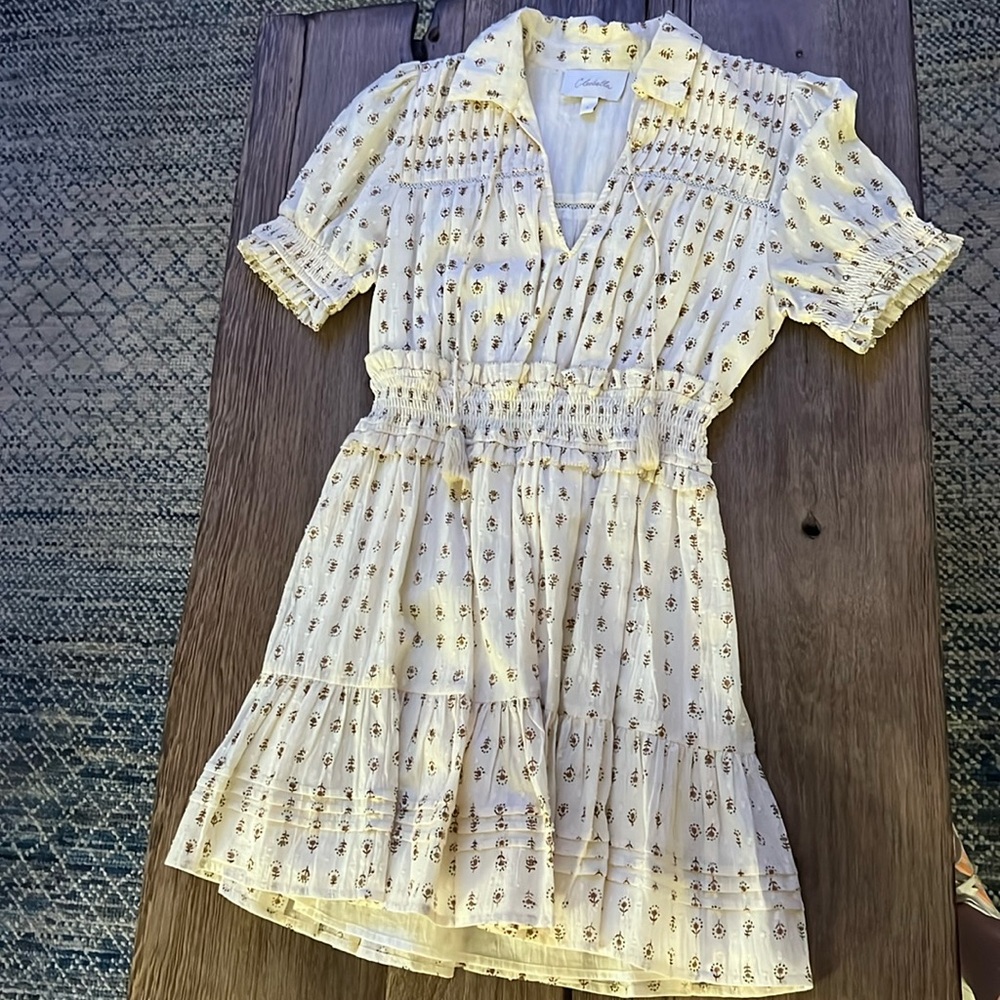 Cream Swiss dot sundress